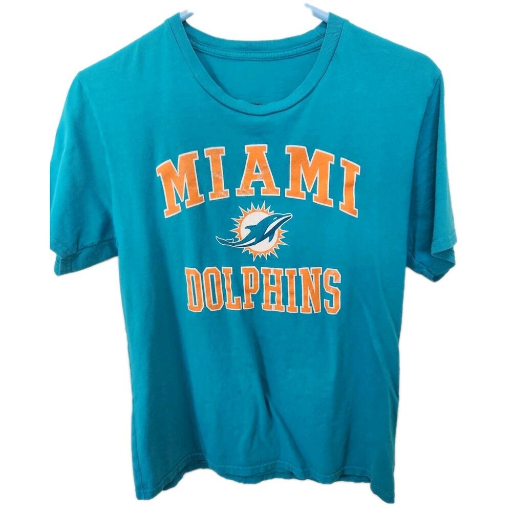 Miami Dolphins Youth Large T-Shirt Aqua Teal Victory Arch Graphic Tee NFL Kids - Picture 3 of 7